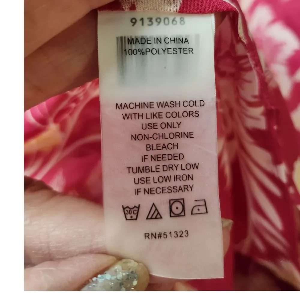 Vince Camuto Women's Pink V-neck Floral Chiffon Cover up‎  Duster Size Med